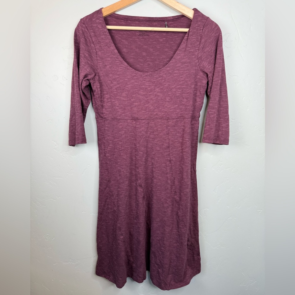 Toad&Co Rosalinda Jersey Knit Dress Organic Cotton Tencel V-Neck XS - Picture 2 of 7